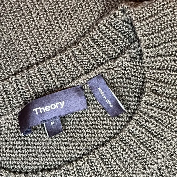 Theory Womens Black Cable Knit Wool Crew Neck Pullover Sweater Top Size P - Picture 4 of 10